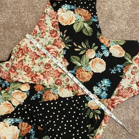 TOPSHOP Cold Shoulder Floral and Polka Dot MIDI Dress size 8 - Picture 11 of 11